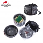 Naturehike NH15T203-G 4 in 1 Picnic Cookware Set Outdoor Portable Camp Tableware For 2-3 Persons