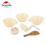 Naturehike NH15T203-G 4 in 1 Picnic Cookware Set Outdoor Portable Camp Tableware For 2-3 Persons