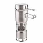 AOTU Camping Stove Set Portable Wood Burning Furnace Picnic Pot Portable Stainless Steel Cookware