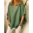 Plus size Solid Color Breathable Batwing Sleeve Loose Blouse