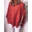 Plus size Solid Color Breathable Batwing Sleeve Loose Blouse