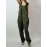 Casual Women Loose Solid Color Sleeveless Strap Jumpsuit with Pockets