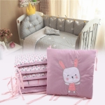 6Pcs Set Cotton Cot Bumper Baby Crib Infant Toddler Nursery Bed Protector Pillow