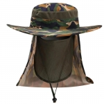 AOTU Camouflage Fishing Hat Adjustable Anti UV Anti Mosquito Mesh Mask Camping Hunting Neck Cover Protection Cap