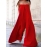 Casual Solid Tube Loose Wide Leg Maxi Jumpsuits