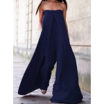 Casual Solid Tube Loose Wide Leg Maxi Jumpsuits