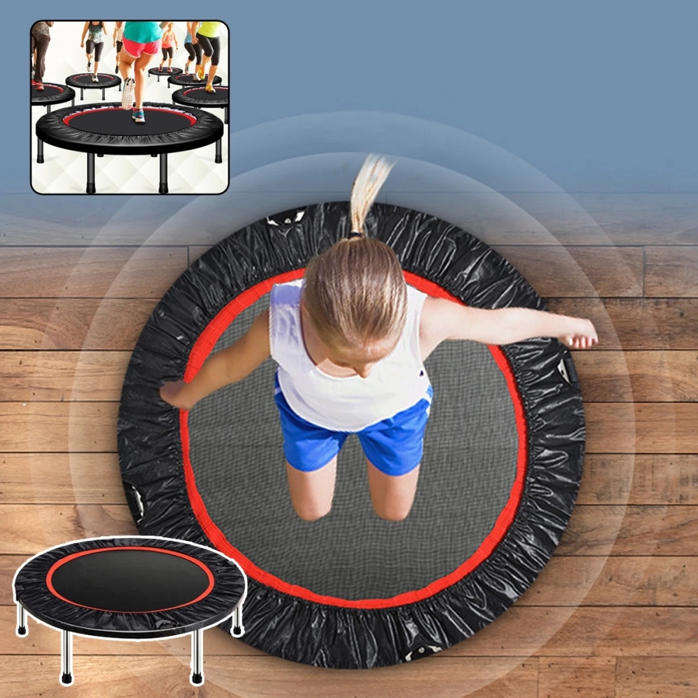 100x28cm Foldable Mini Trampoline Jumping Cardio Elastic Gym Yoga Exercise Max Load 200kg - Generic - Fitness - BBC-1707283 - bargainbasement.club