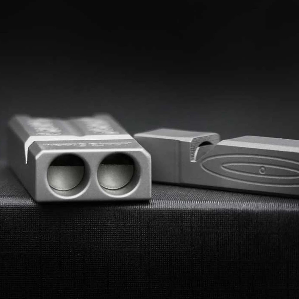 SEEKNITE EDC Survival Whistle High Decibel Double Pipe Whistle Titanium Alloy Keychain Emergency Multi Tool