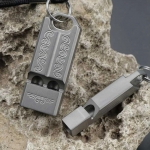 SEEKNITE EDC Survival Whistle High Decibel Double Pipe Whistle Titanium Alloy Keychain Emergency Multi Tool