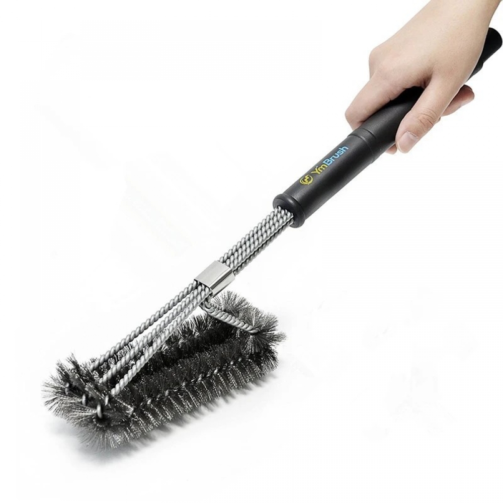 18 inch BBQ Grill Brush 3-Head Barbecue Brush Steel Wire Cleaning Brush Clean Tool Outdoor Camping - Generic - Barbecue Cleaning - BBC-1775066 - bargainbasement.club