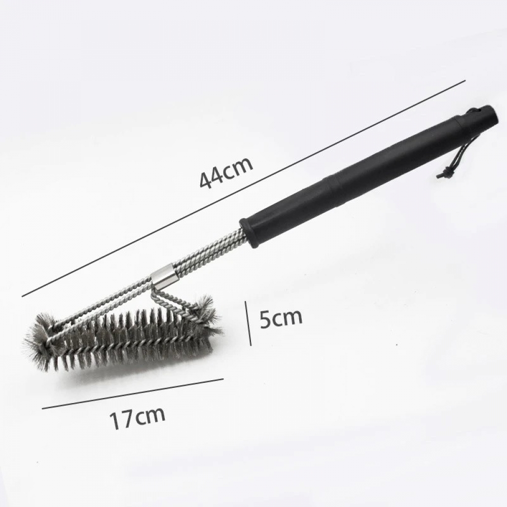 18 inch 2-Head Barbecue Brush BBQ Grill Cleaning Brush Stainless Steel Wire Bristles Cooking Tools Outdoor Camping Picnic - Generic - Barbecue Cleaning - BBC-1775135 - bargainbasement.club