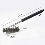 18 inch 2-Head Barbecue Brush BBQ Grill Cleaning Brush Stainless Steel Wire Bristles Cooking Tools Outdoor Camping Picnic - Generic - Barbecue Cleaning