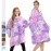 Winter Warm Hoodie Blanket Double-sided Wearable Fleece Plush Sweatshirt Kids Bathrobe Sofa Cozy Blanket