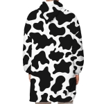 Winter Warm Hoodie Blanket Double-sided Wearable Fleece Plush Sweatshirt Kids Bathrobe Sofa Cozy Blanket