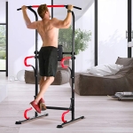 GEEMAX 150-230CM Adjustable Heavy Duty Power Tower Dip Station Pull Up Bar Strength Training Indoor Home Gym Fitness Exercise Tools Dip Tissure Home Gym