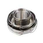 IPRee® 5Pcs Camping Cookware Kit Stainless Steel Pot Frying Pan Cup Picnic BBQ Tableware Set with Storage Bag