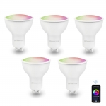 5Pcs Difeisi DFS-EC-G001 GU10 Smart Bulb 450LM Color Temperature 2700K-6500K Works with Alexa and Google Assistant