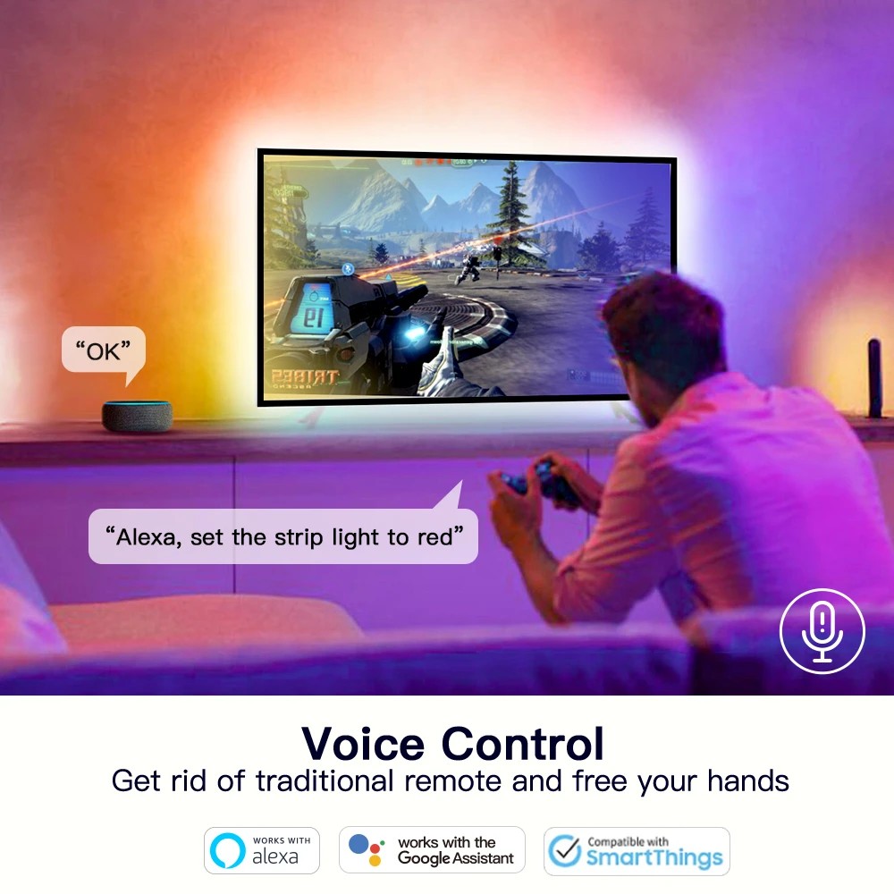 TREATLIFE ST30 Smart Led Strip Lights, 9.8ft Color Changing WiFi RGB LED Lights TV Backlight, Compatible with Alexa, Google Home for Voice Control, for Bedroom, Kitchen, Party