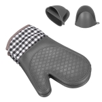 4 Pcs/set Silicone Heat Insulation Grips Oven Mitts Gloves Cooking Mitts for Kitchen Camping Picnic BBQ