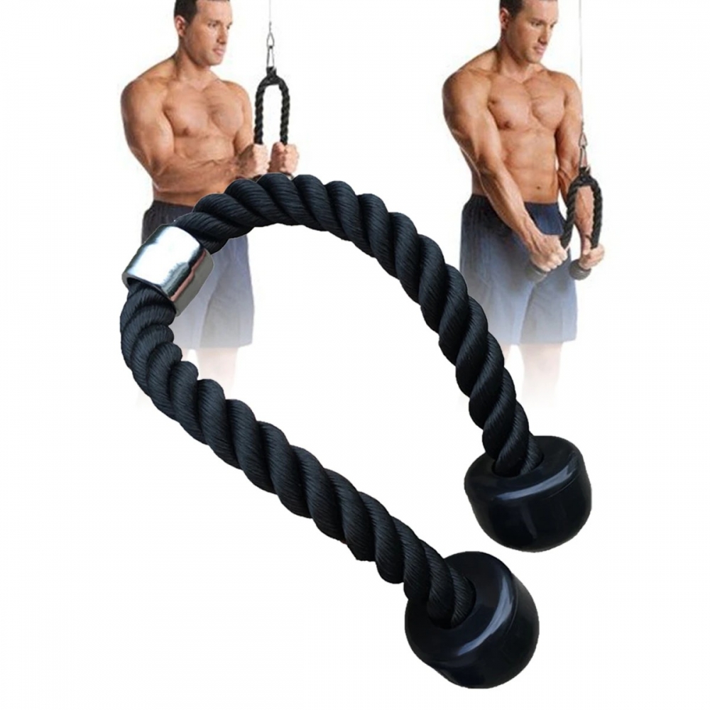 Tricep Rope Abdominal Crunches Cable Pull Down Laterals Biceps Muscle Training Fitness Body Building Gym Pull Rope