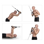 Tricep Rope Abdominal Crunches Cable Pull Down Laterals Biceps Muscle Training Fitness Body Building Gym Pull Rope