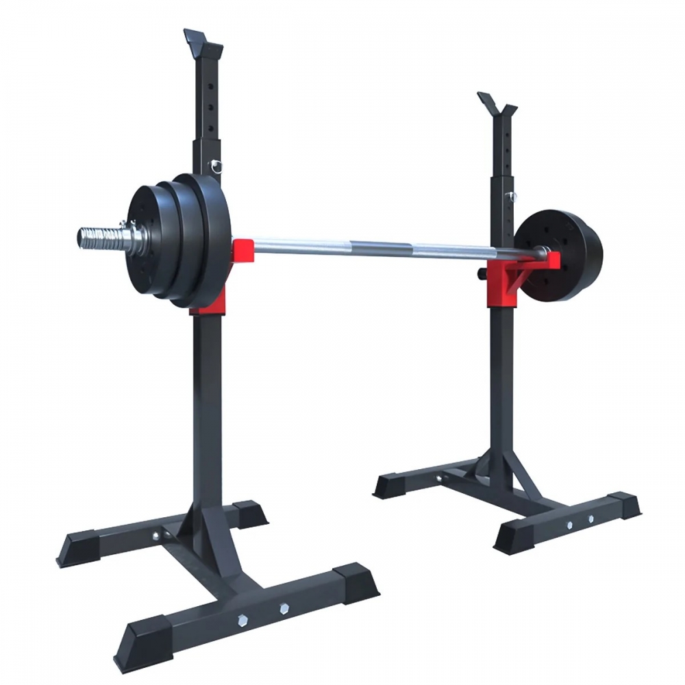 1 Pair of 16 Gear Adjustable Barbell Rack Stand Squat Bench Press Rack for Home Gym Weight Liftting Fitness Exercise - Generic - Fitness - BBC-1830464 - bargainbasement.club