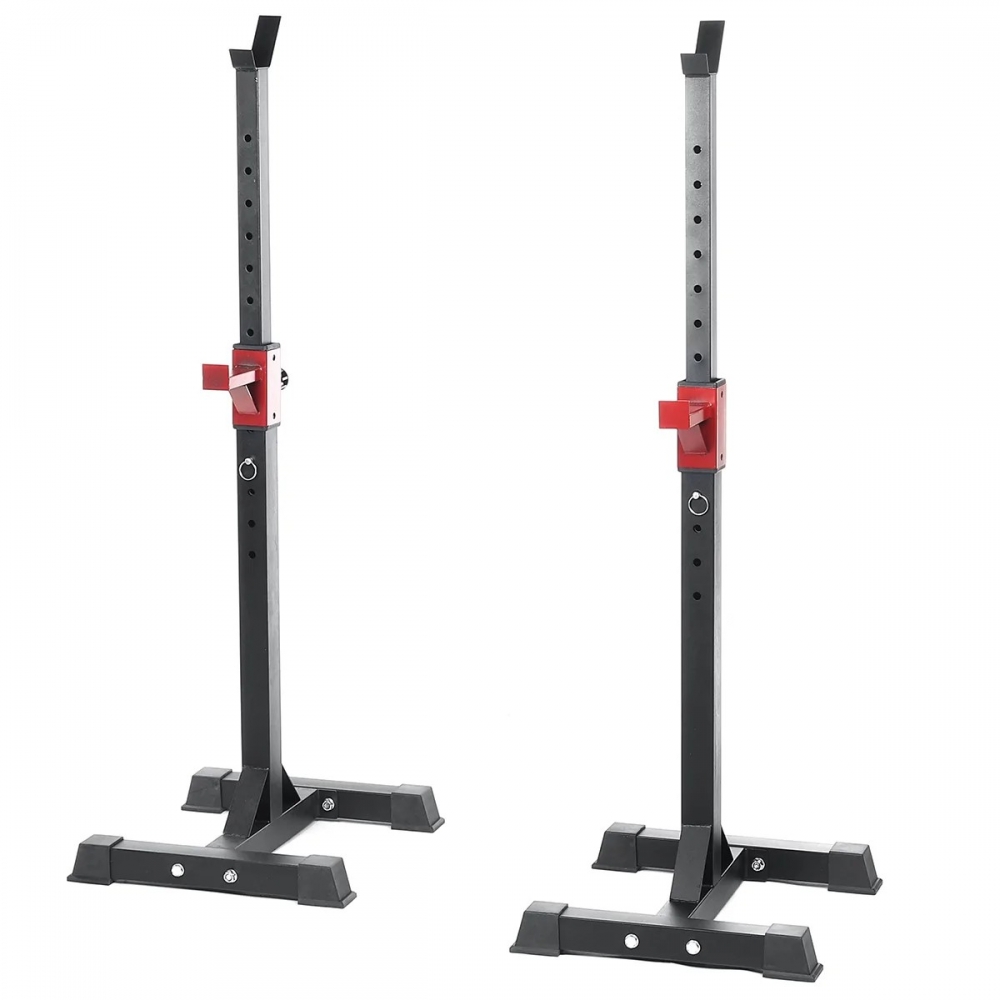1 Pair of 16 Gear Adjustable Barbell Rack Stand Squat Bench Press Rack for Home Gym Weight Liftting Fitness Exercise - Generic - Fitness - BBC-1830464 - bargainbasement.club