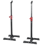 1 Pair of 16 Gear Adjustable Barbell Rack Stand Squat Bench Press Rack for Home Gym Weight Liftting Fitness Exercise - Generic - Fitness