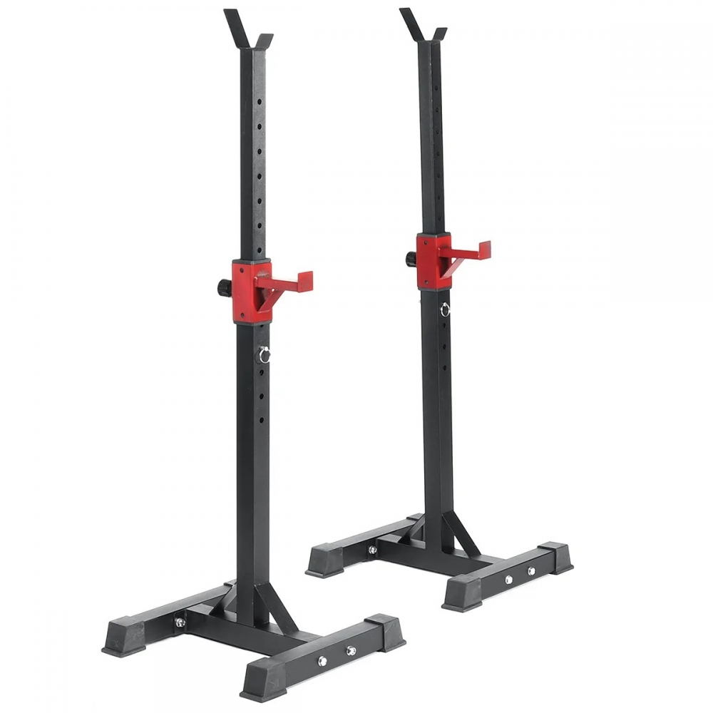 1 Pair of 16 Gear Adjustable Barbell Rack Stand Squat Bench Press Rack for Home Gym Weight Liftting Fitness Exercise - Generic - Fitness - BBC-1830464 - bargainbasement.club