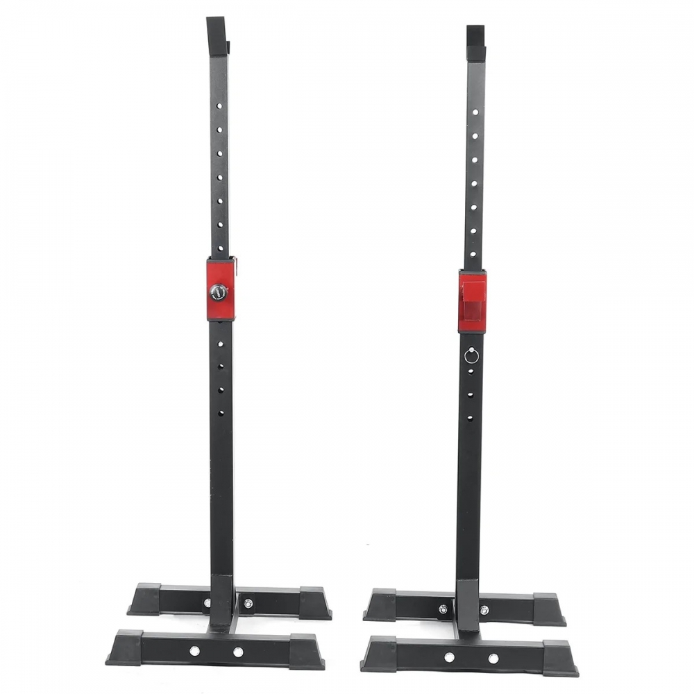 1 Pair of 16 Gear Adjustable Barbell Rack Stand Squat Bench Press Rack for Home Gym Weight Liftting Fitness Exercise - Generic - Fitness - BBC-1830464 - bargainbasement.club