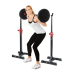 1 Pair of 16 Gear Adjustable Barbell Rack Stand Squat Bench Press Rack for Home Gym Weight Liftting Fitness Exercise - Generic - Fitness