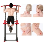 6 Level Adjustable Power Tower Parallel Bars Dip Station Adjustable Pull Up Bar Home Gym Strength Training Workout Equipment 260 LB Max Weight