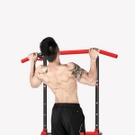 6 Level Adjustable Power Tower Parallel Bars Dip Station Adjustable Pull Up Bar Home Gym Strength Training Workout Equipment 260 LB Max Weight