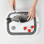 IPRee® Multifunction Cutting Board Foldable Drain Basket Vegetable Fruits Washing Colander Portable  Kitchen Organizer