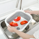 IPRee® Multifunction Cutting Board Foldable Drain Basket Vegetable Fruits Washing Colander Portable  Kitchen Organizer