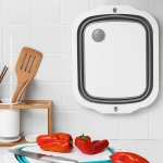 IPRee® Multifunction Cutting Board Foldable Drain Basket Vegetable Fruits Washing Colander Portable  Kitchen Organizer