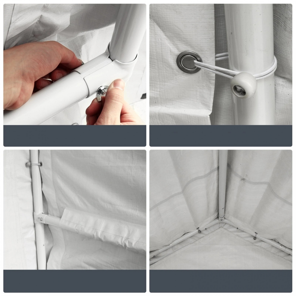 12x7.4 Ft Motorcycle Carport Portable UV Water Proof Cover Storage Sheds Camping Tent Canopy Shelter Garden Patio - Generic - Motorcycle Accessories