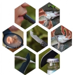 IPREE 15.7CM 1.33mm 55HRC Camping Multifunctional Seven In One Whistle Knife Combination Cutlery For Outdoor