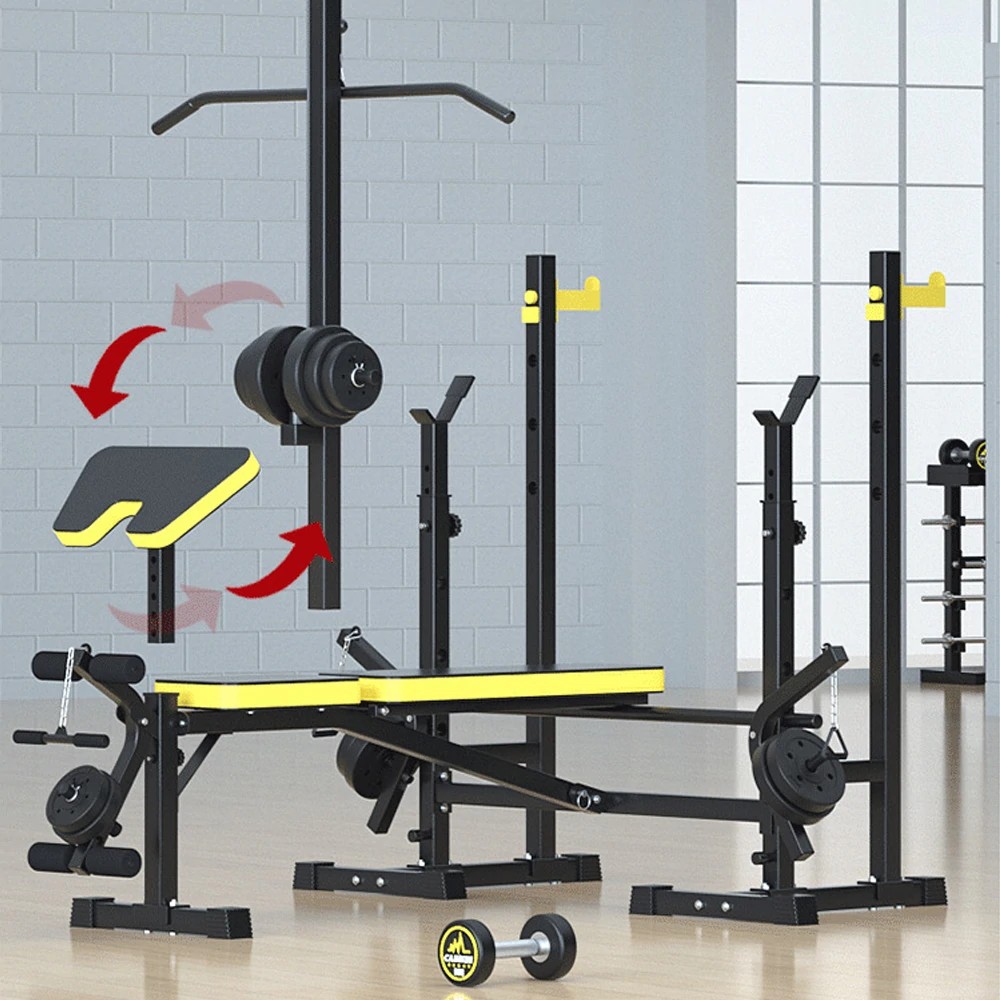 Multifunctional Fitness Dumbbell Bench Foldable Bird Chair Adjustable Weightlifting Squat Rack Sit Up Bench Home Gym