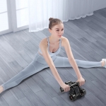 KALOAD Ab Rollers with Handrails Four Rounds of Abdominal Muscle Wheel Non-slip Removable Home Slimming Exercise Fitness Equipment
