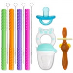 CAMTOA Baby Teething Bars Flexible Easy to Hold Silicone Hollow Teething Tube