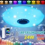 24W 30cm LED Ceiling Light Music bluetooth Speaker Dimmable RGB Light+Remote Control LED Lamp for Room