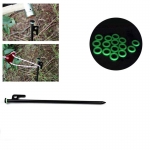 4PCS 30CM Tent Pegs Steel Iron Ground Pegs  Windproof Canopy Fixing Stakes Outdoor Camping Tent Pegs With Luminous Circle
