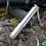 Rovercamel Pure Titanium Hand Shovel Outdoor Camping Sawtooth Shovel Multifunction Small Tools Knife Portable High  Temperature Resistance