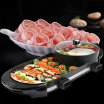 2 In1 220V 2700W Electric Grill Hot Pot Oven BBQ Pan Teppanyaki Smokeless Cooker With 5 Levels of Temperature Adjustment - Generic - Electric Grills