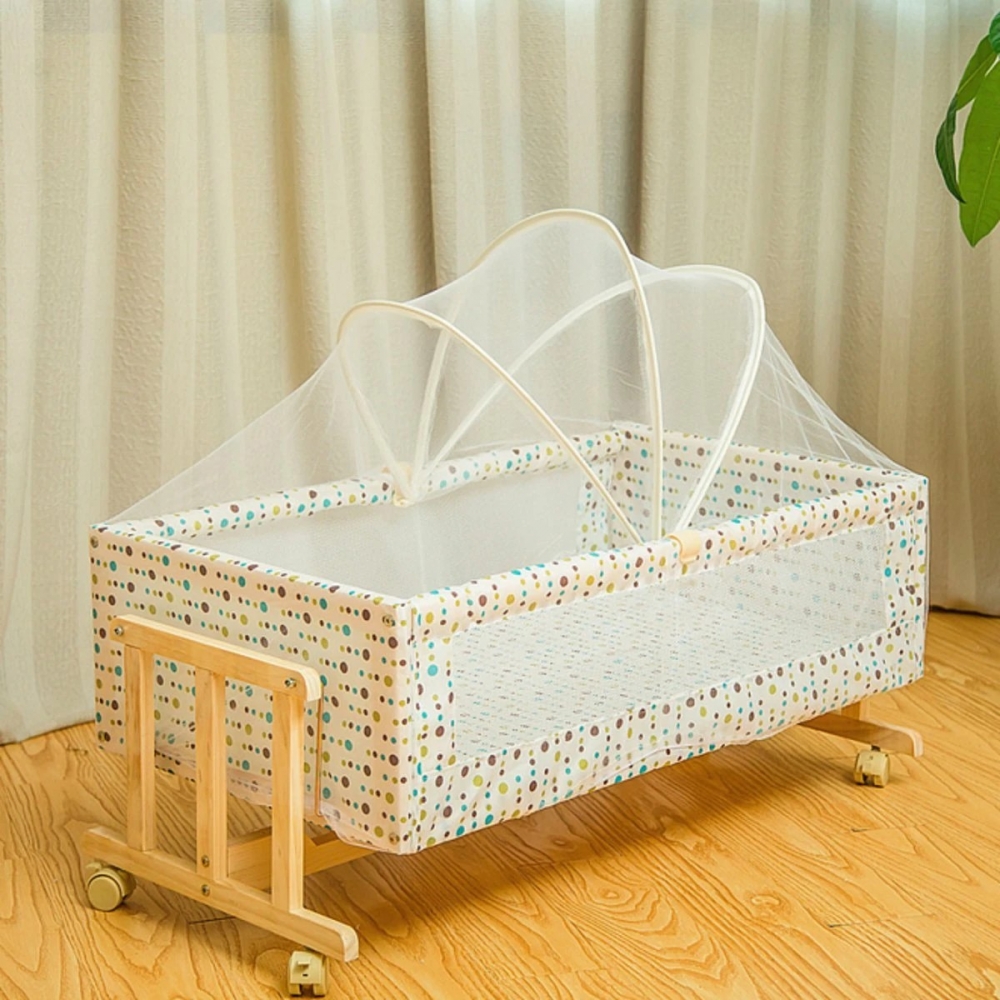 Wood Baby Cradle Rocking Crib Bassinet Bed Sleeper Portable Nursery