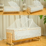 Wood Baby Cradle Rocking Crib Bassinet Bed Sleeper Portable Nursery