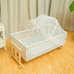 Wood Baby Cradle Rocking Crib Bassinet Bed Sleeper Portable Nursery