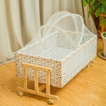 Wood Baby Cradle Rocking Crib Bassinet Bed Sleeper Portable Nursery