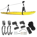 57KG Kayak Hoist Bike/Ladder Lift Pulley System Garage Ceiling Storage Rack Kayak Storage Lift Hoist Kit